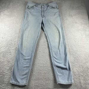 VINTAGE Lee Jeans 34x32 (31x29) Light Wash Made in USA Stretch Straight‎ Fit